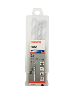 BOSCH 2608595078 10.5MM HSS-G METAL DRILL BITS , DIN 338