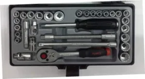 FORCE 2312 1/4″ DR. 12P 31PCS METRIC/INCH SOCKET SET