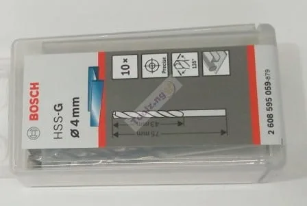 BOSCH HSS-G Ø 2608595059 4MM (10PC) METAL DRILL BIT - Image 2