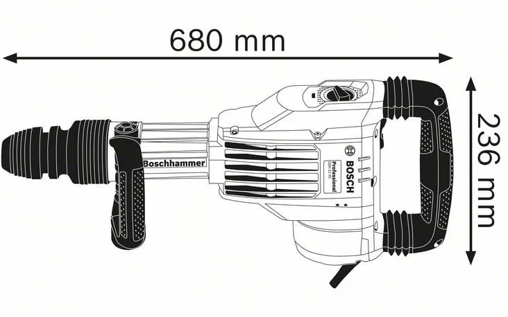 BOSCH GSH 11 VC 1700W 0611336000 PROFESSIONAL ROTARY HAMMER/BREAKER - Image 2