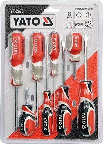 YATO YT-2784 8PCS SCREWDRIVER SET - SLOTTED & PHILLIPS, MAGNETIC TIP