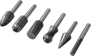 YATO YT-61711 ROTARY FILES – FOR METAL DRESSING, 6MM SHAFT, 6PCS; STRAIGHT, CONE, BALL-POINT, BULLET, CYLINDERICAL, CAPED