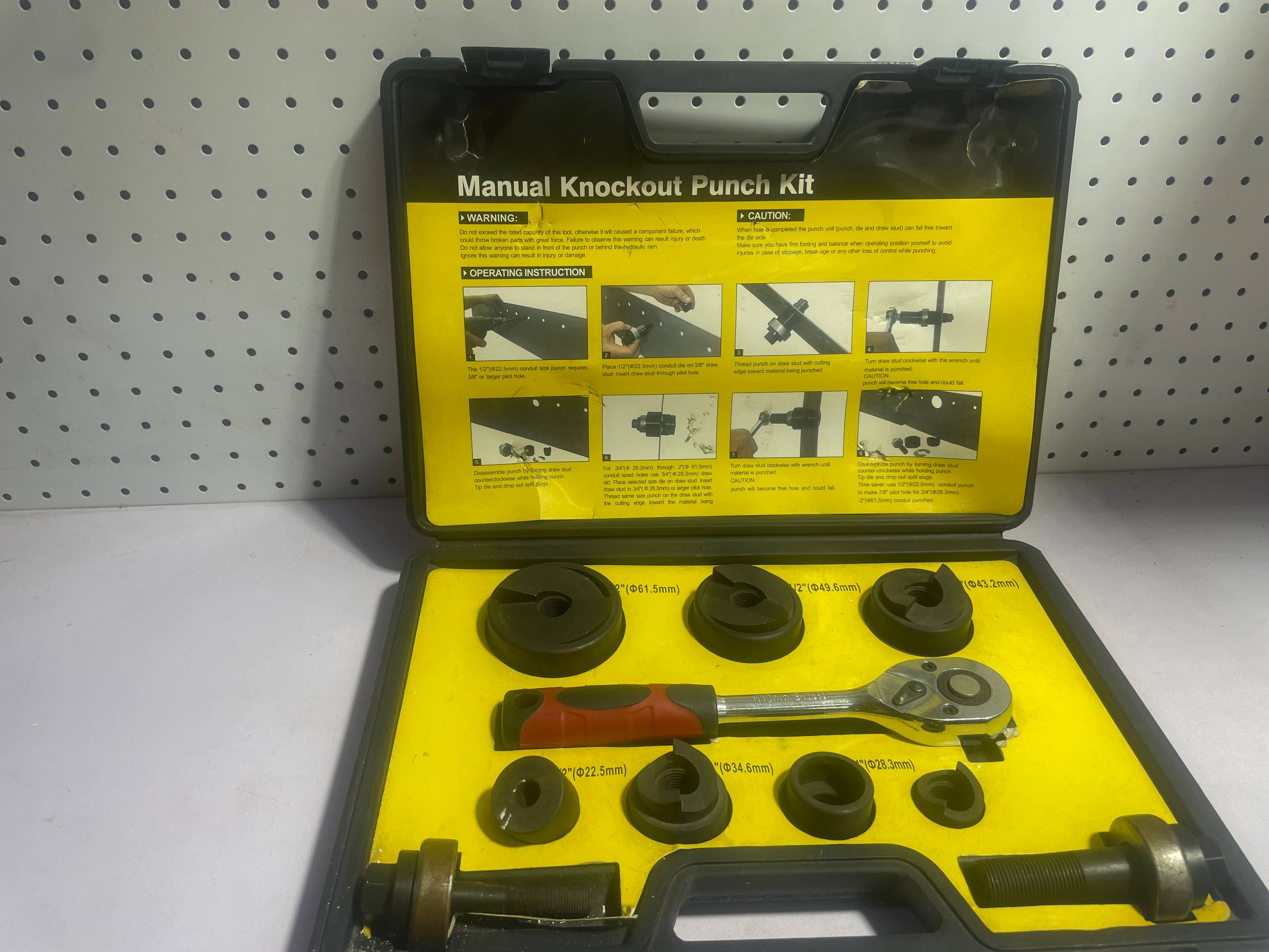 10PCS MANUAL RATCHET KNOCKOUT PUNCH SET